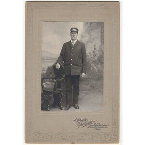Vintage Studio Photo Man in Uniform Cabinet Card Matted Philadelphia u